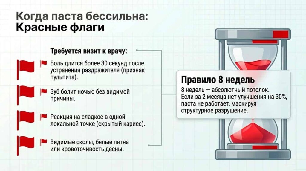 Симптомы, при которых зубная паста не помогает и нужно обратиться к врачу.