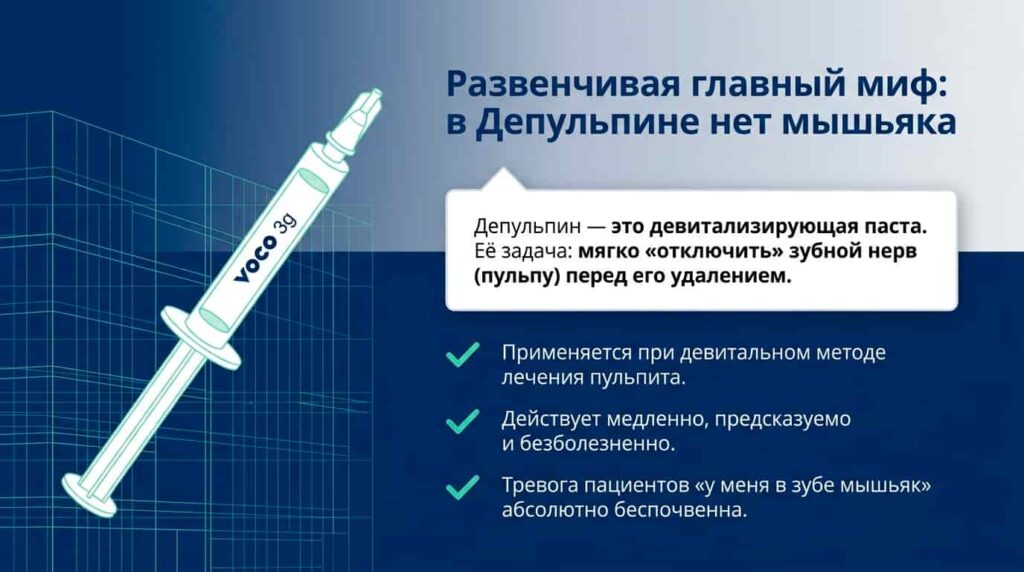 Депульпин - это девитализирующая паста.